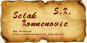 Selak Komnenović vizit kartica